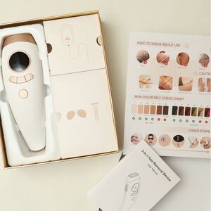 White and Rose Gold Handheld Laser 3-in-1 Hair Removal Device New in Box